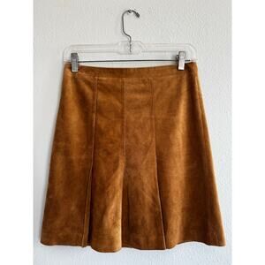 Ann Taylor Leather pleated skirt petite
